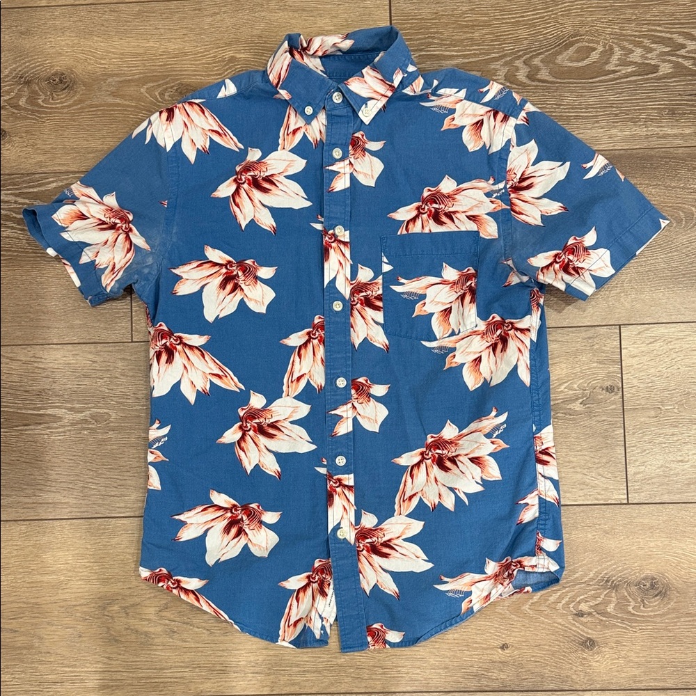 Goodfellow & Co Blue Floral Casual Shirt